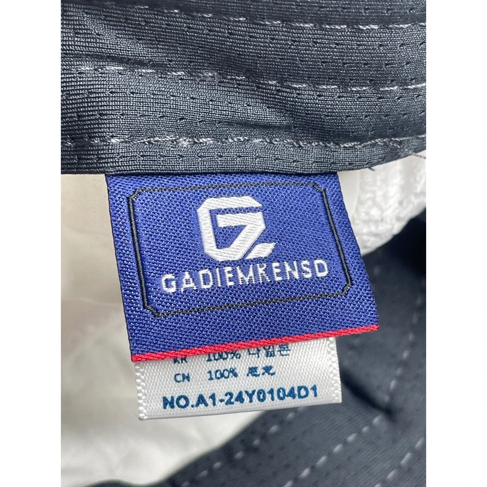 Gadiemkensd Folding Packable Hat Long Brim Adjustable White Reflective Gray Cap